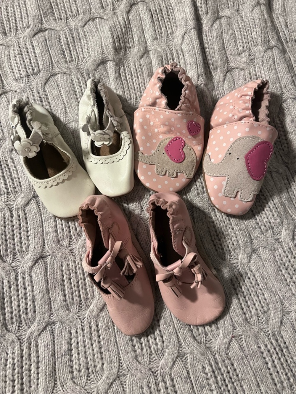 Robeez Toddler Moccasin Trio in Pink and Cream